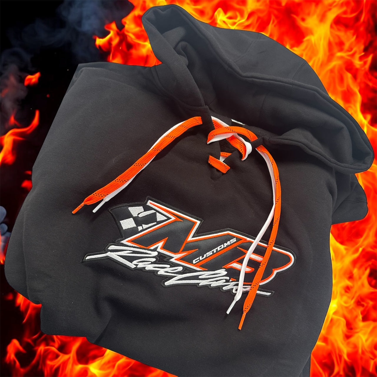 HS2601B - Black MB Customs Race Cars Hockey Hooded Sweatshirt