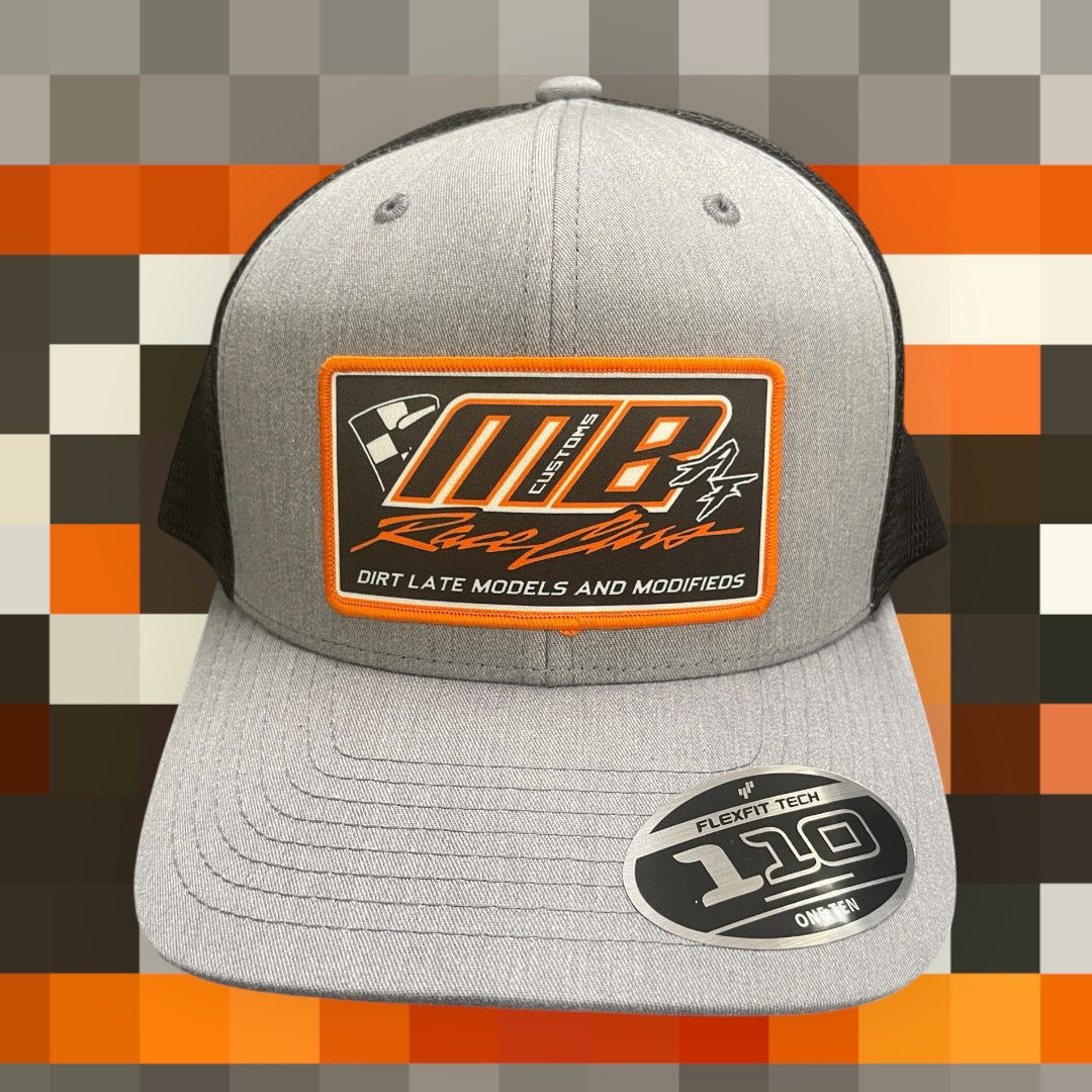 H2503GB - Gray / Black Mesh MB Customs AJ Rectangle Patch Snapback Hat