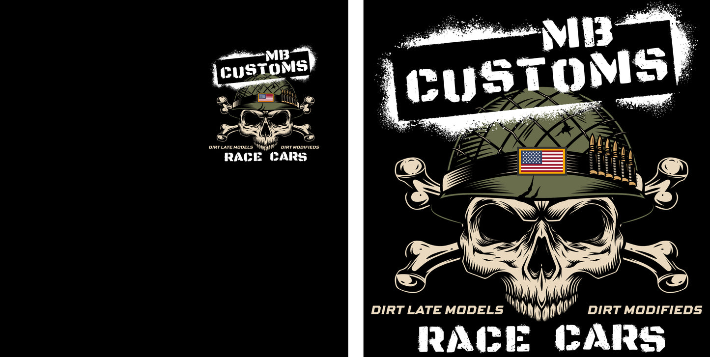 T2504B - Black MB Customs Army Helmet Short Sleeve Tee