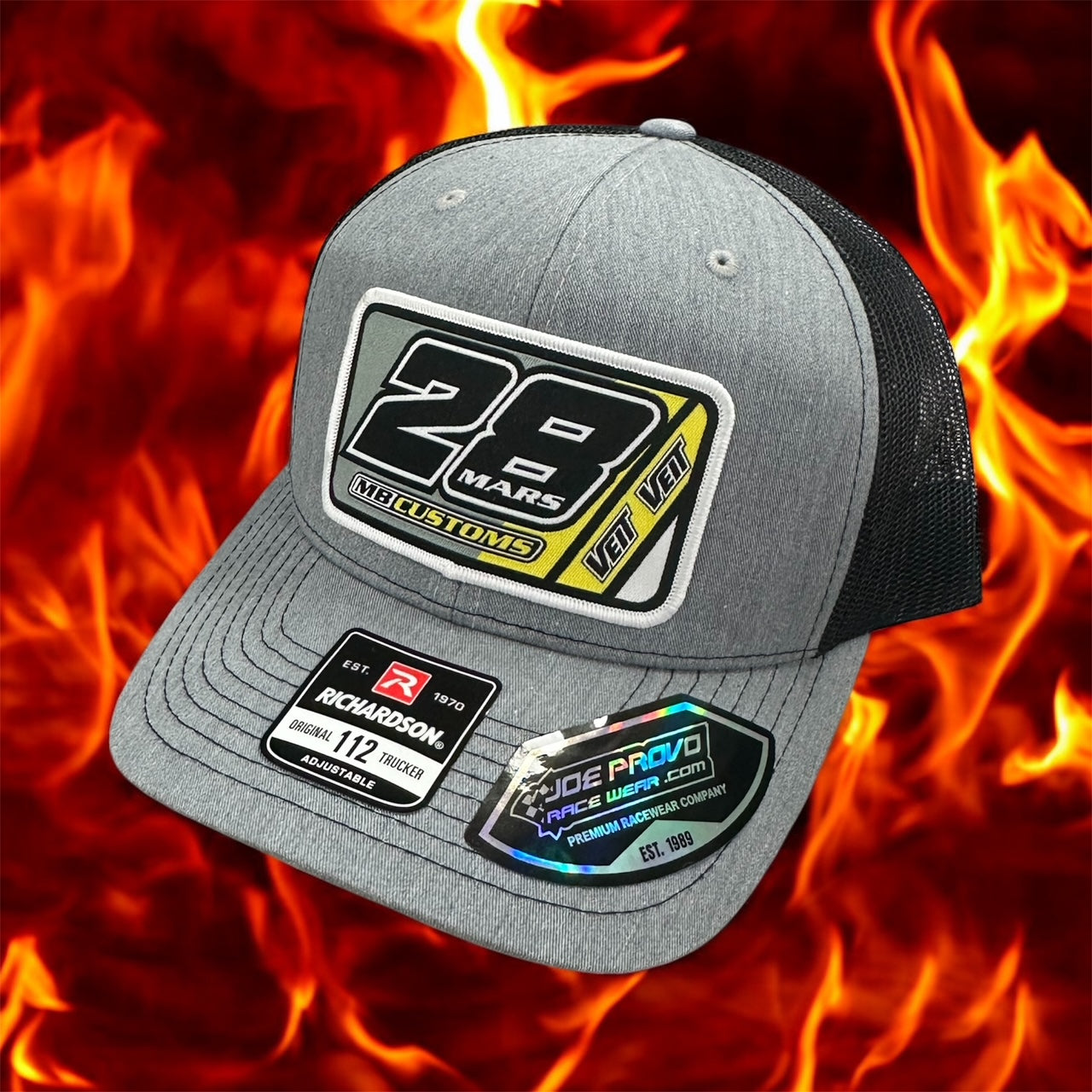 H2603LGB - Light Gray / Black Mesh Twenty-Eight Rectangle Patch Snapback Hat