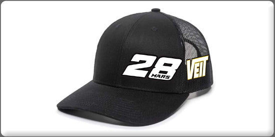 H2202B - Black / Black Mesh #28 VEIT Snapback Hat – Mars Racing 28